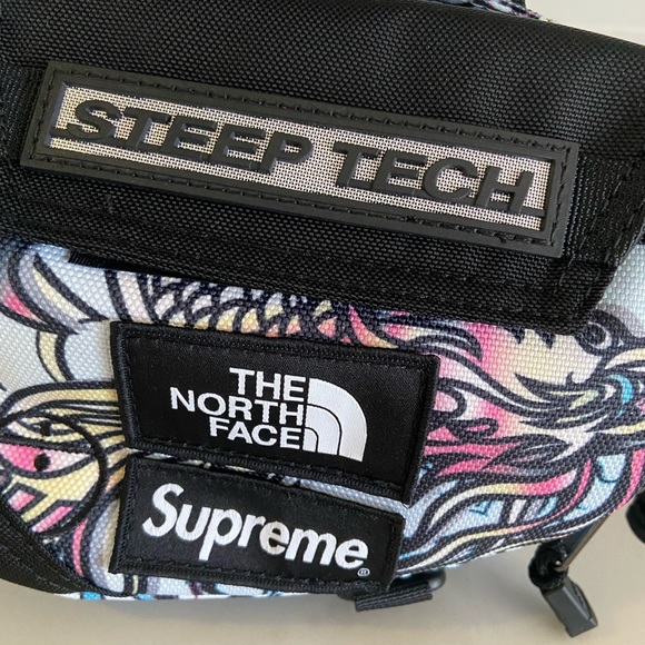 SUPREME X THE NORTH FACE • Steep Tech waist bag Fanny pack multi color dragon - Picture 7 of 13